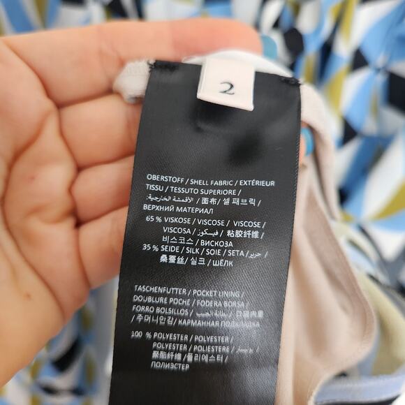 Dorothee Schumacher‎ Graphic Volumes Printed Midi Dress 2 Cocktail Wedding Party - Picture 8 of 10